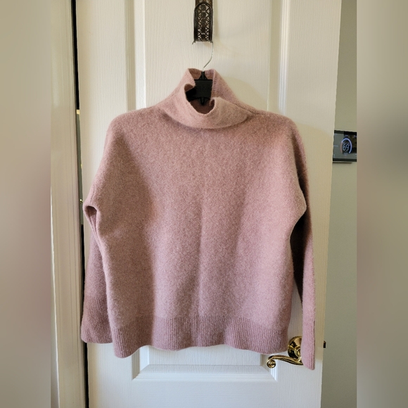 Vince Plush Boiled Cashmere Funnel Neck Sweater Vintage Rose Pink Small $448 - Picture 7 of 10